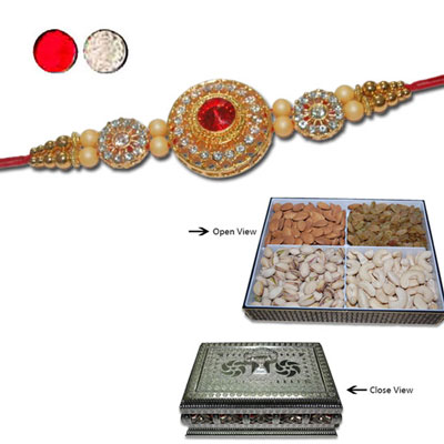 "Rakhi - SR-9360 A (Single Rakhi),  DryFruit Box - code DFB3000 - Click here to View more details about this Product